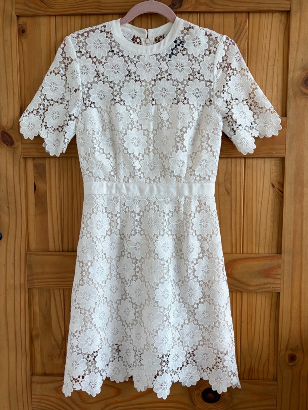 ModCloth In Delicate Detail Floral Eyelet Lace Mini Dress White Size 2